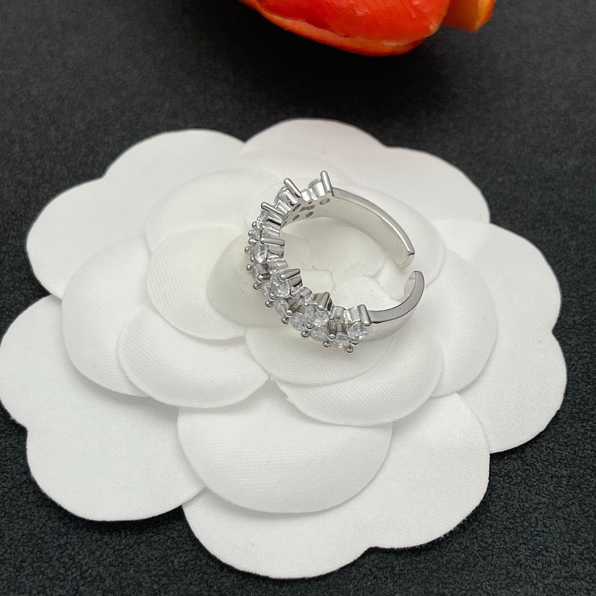 Sif Jakobs crystal crown tiara ring in Silver Tone, detail view 20