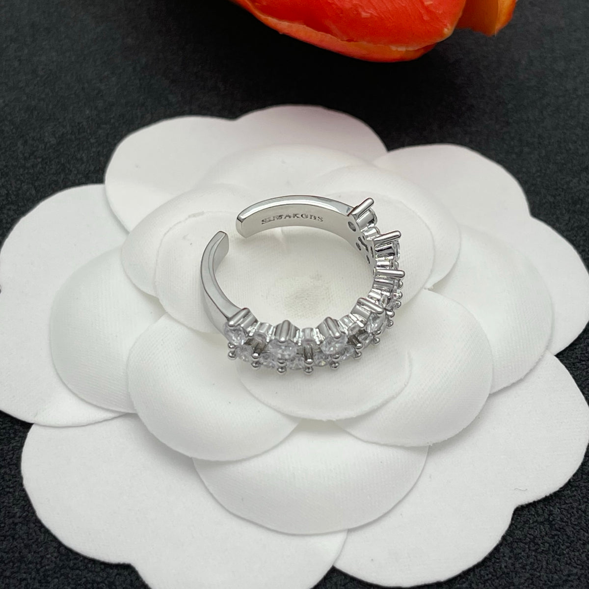Sif Jakobs crystal crown tiara ring in Silver Tone, detail view 22