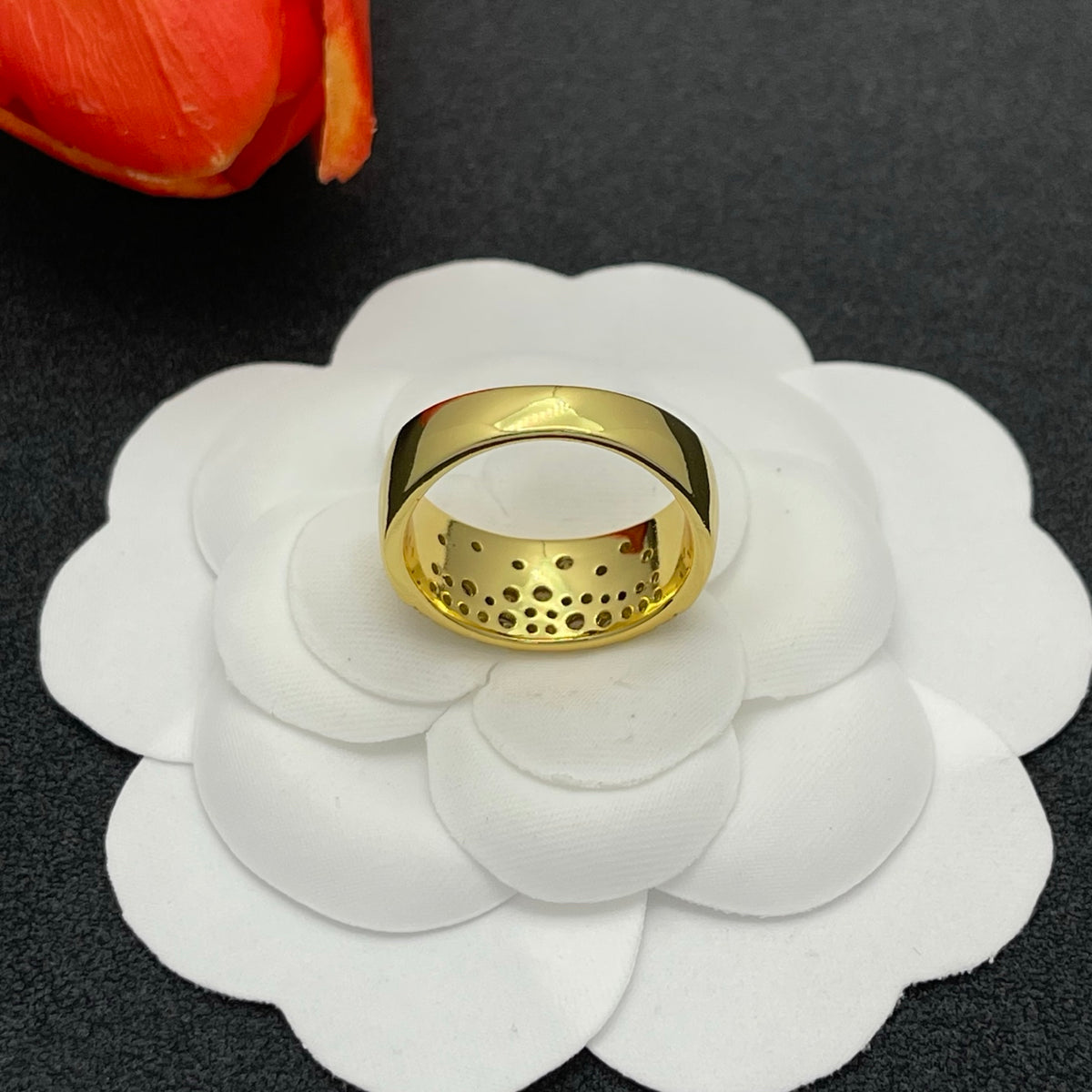 Sif Jakobs pave crystal wide band ring in Gold Tone, detail view 14