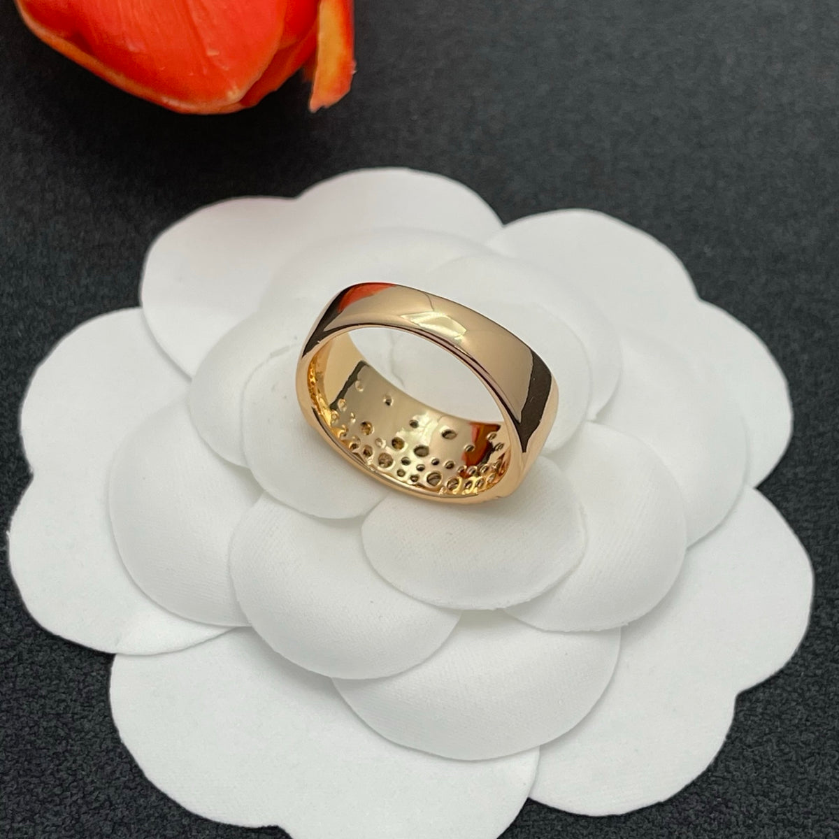 Sif Jakobs pave crystal wide band ring in Rose Gold Tone, detail view 6