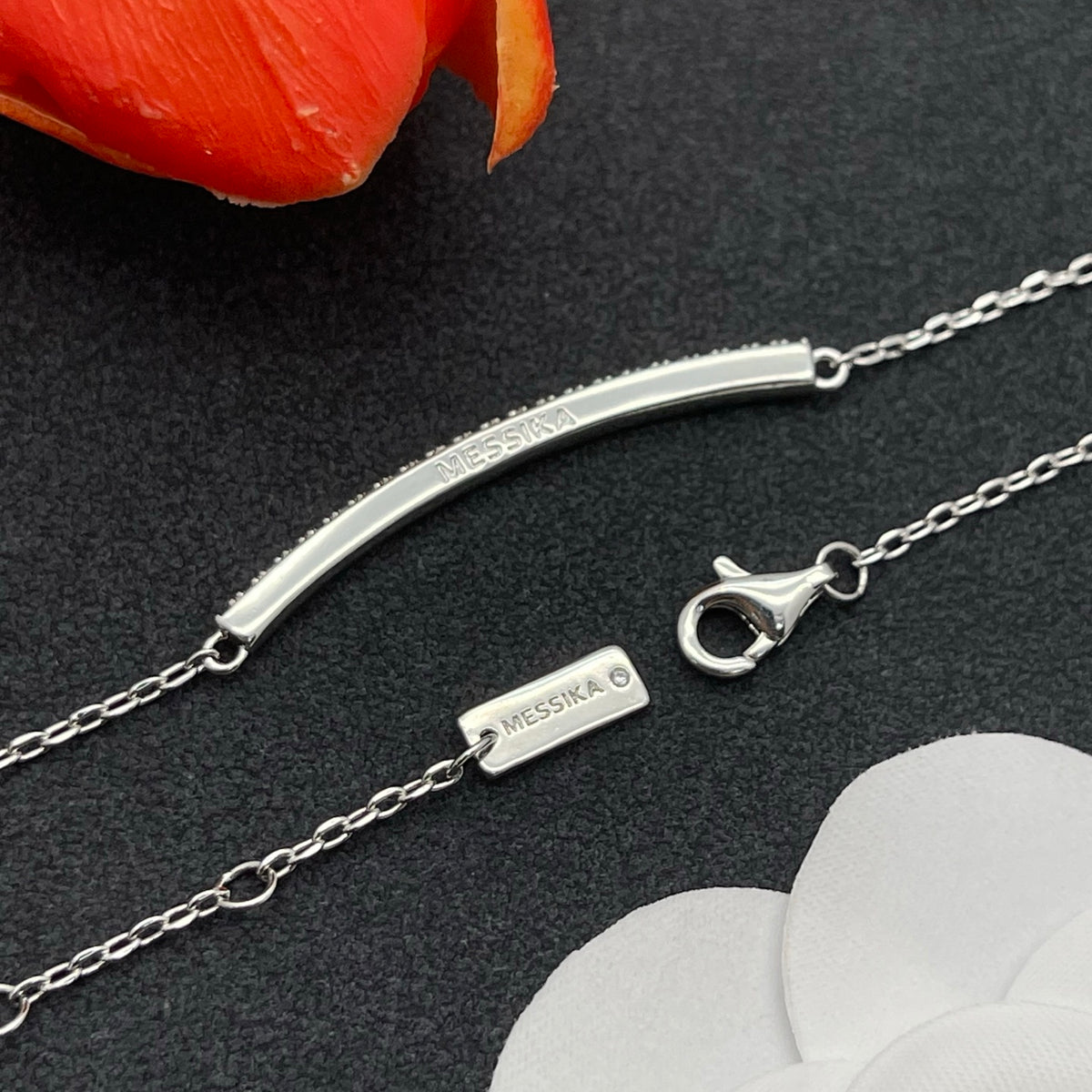 Messika Slim Bar Chain bracelet in Silver Tone, detail view 15