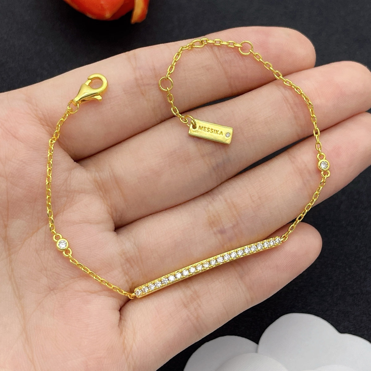 Messika Slim Bar Chain bracelet in Gold Tone, main view