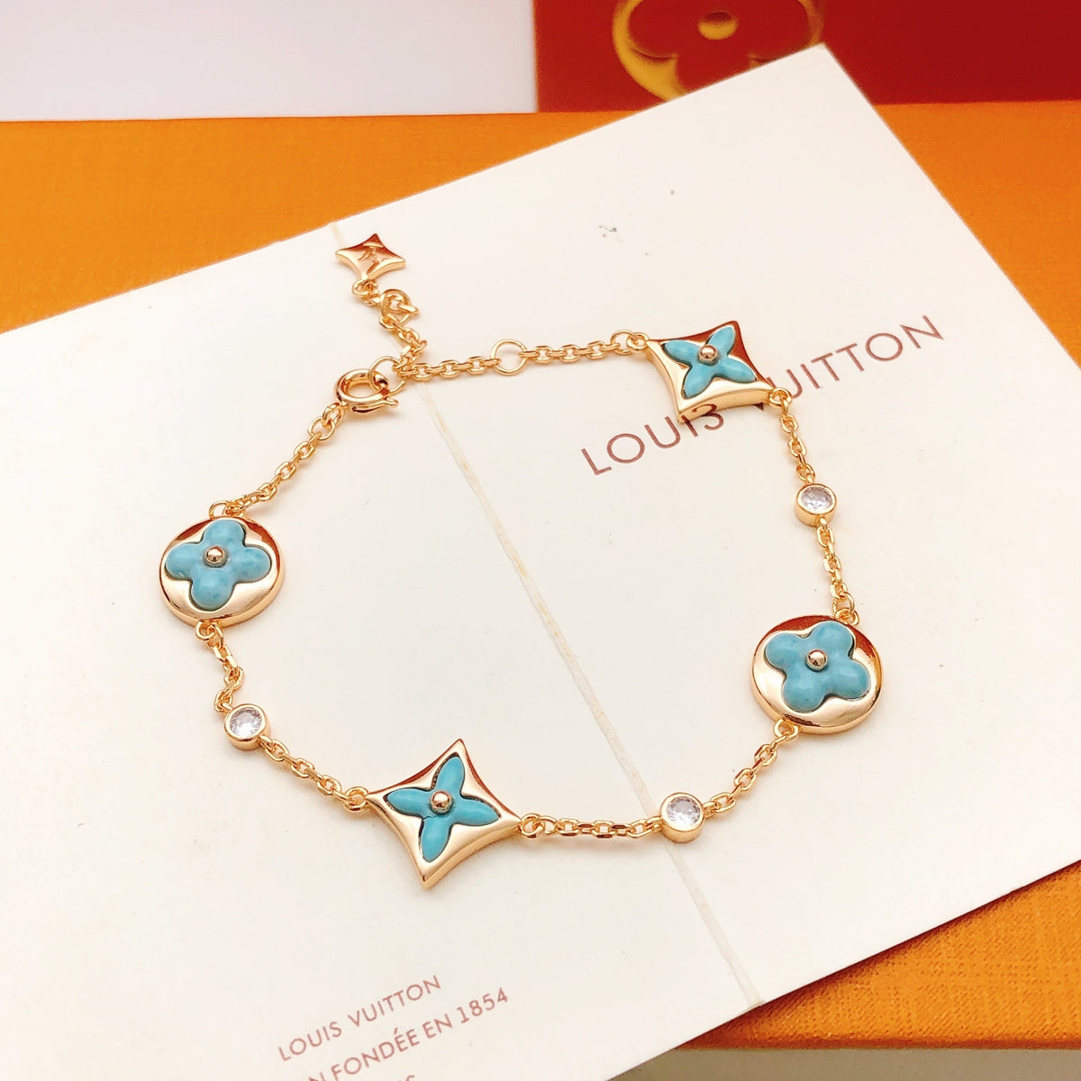 Louis Vuitton Blue Gold-Tone Bracelet - image 5