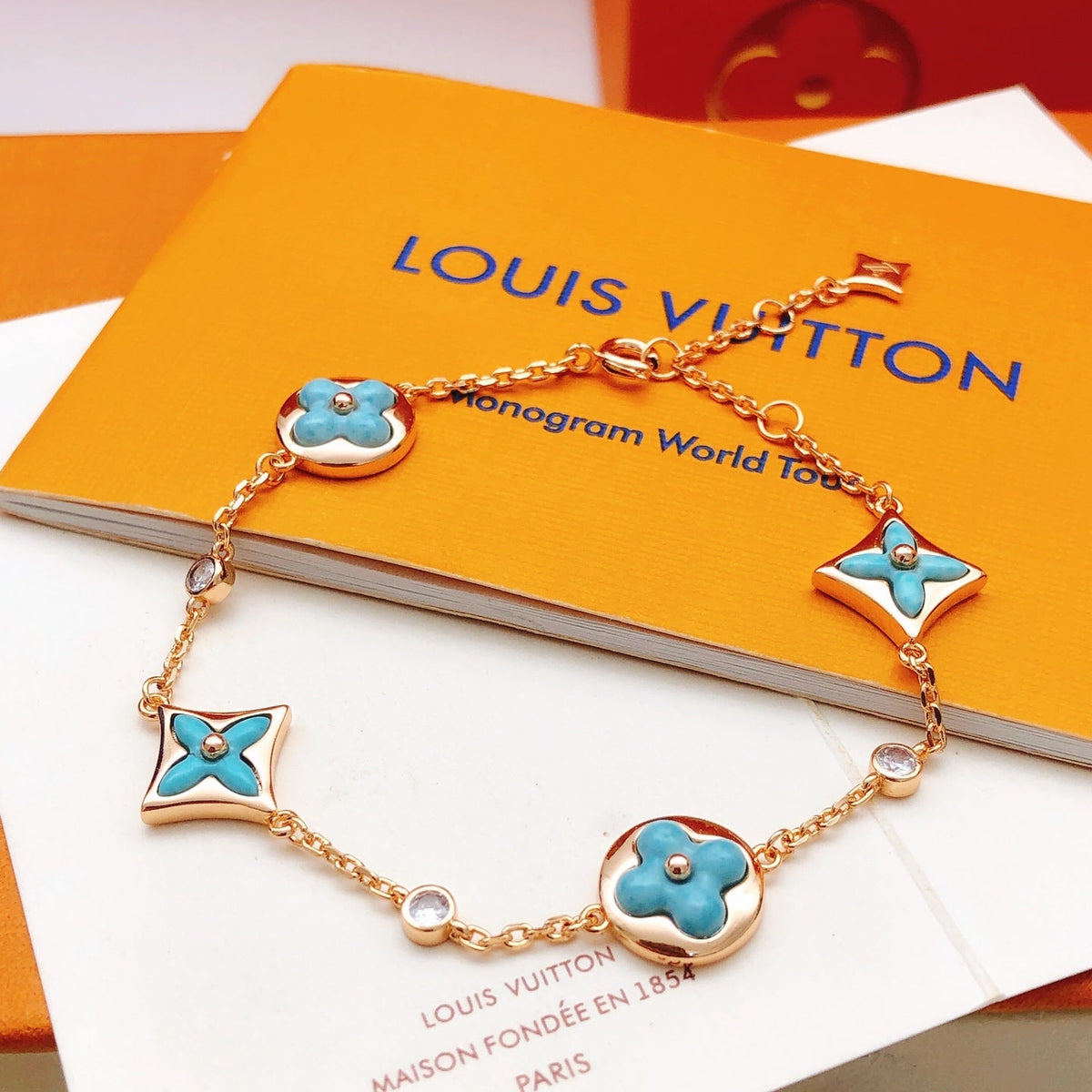 Louis Vuitton Blue Gold-Tone Bracelet - image 4