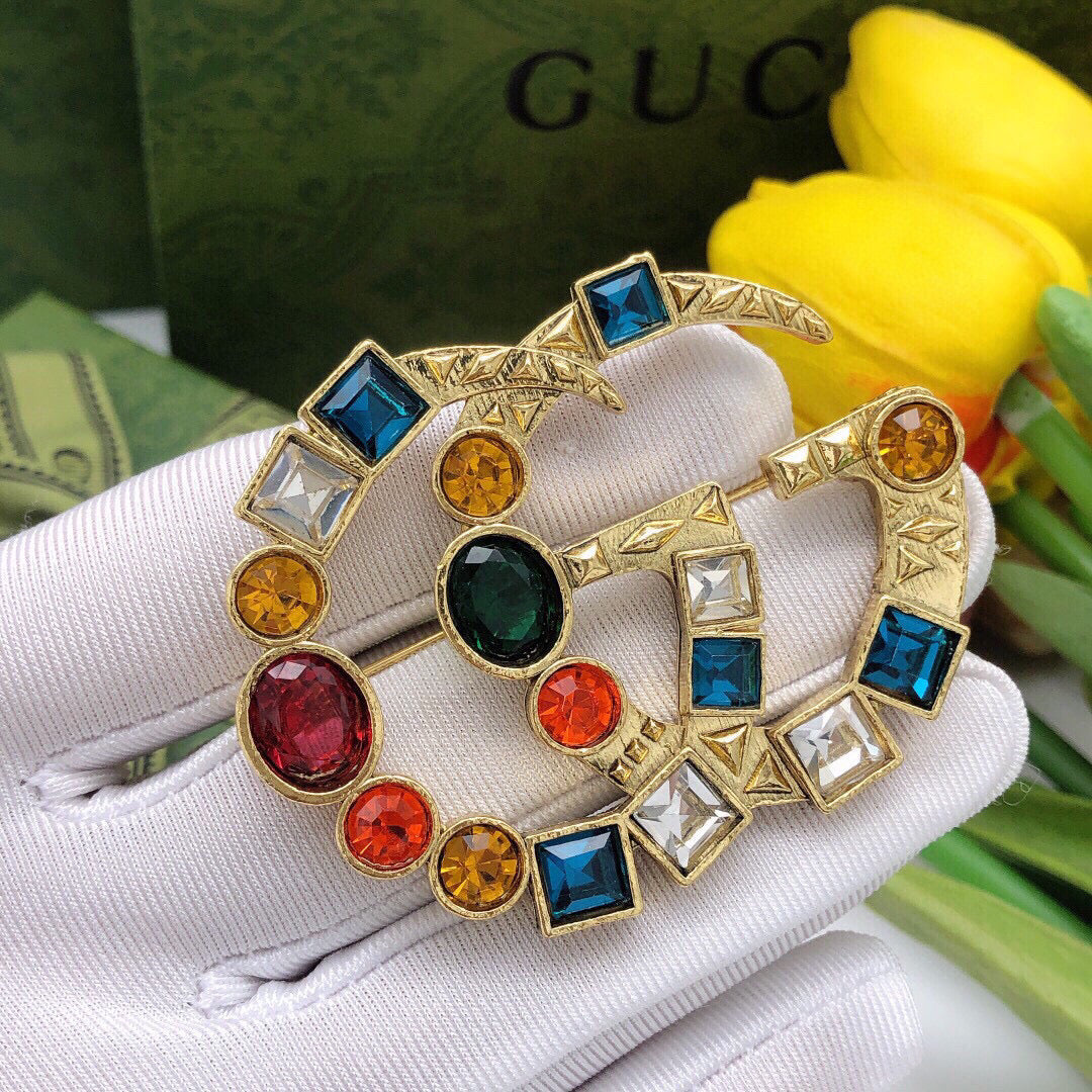 Gucci Crystal Brooch - image 2