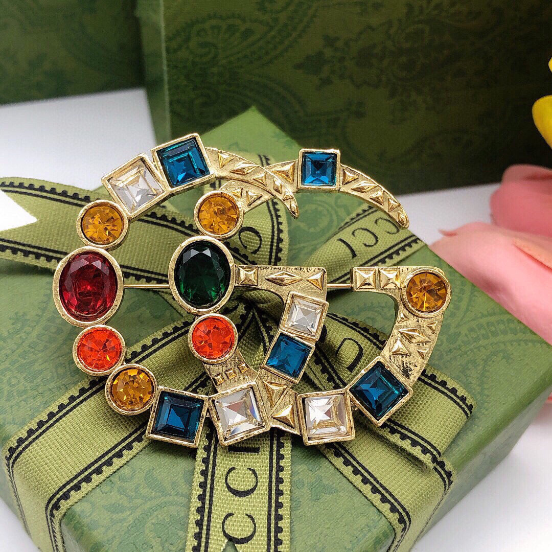 Gucci Crystal Brooch - image 4