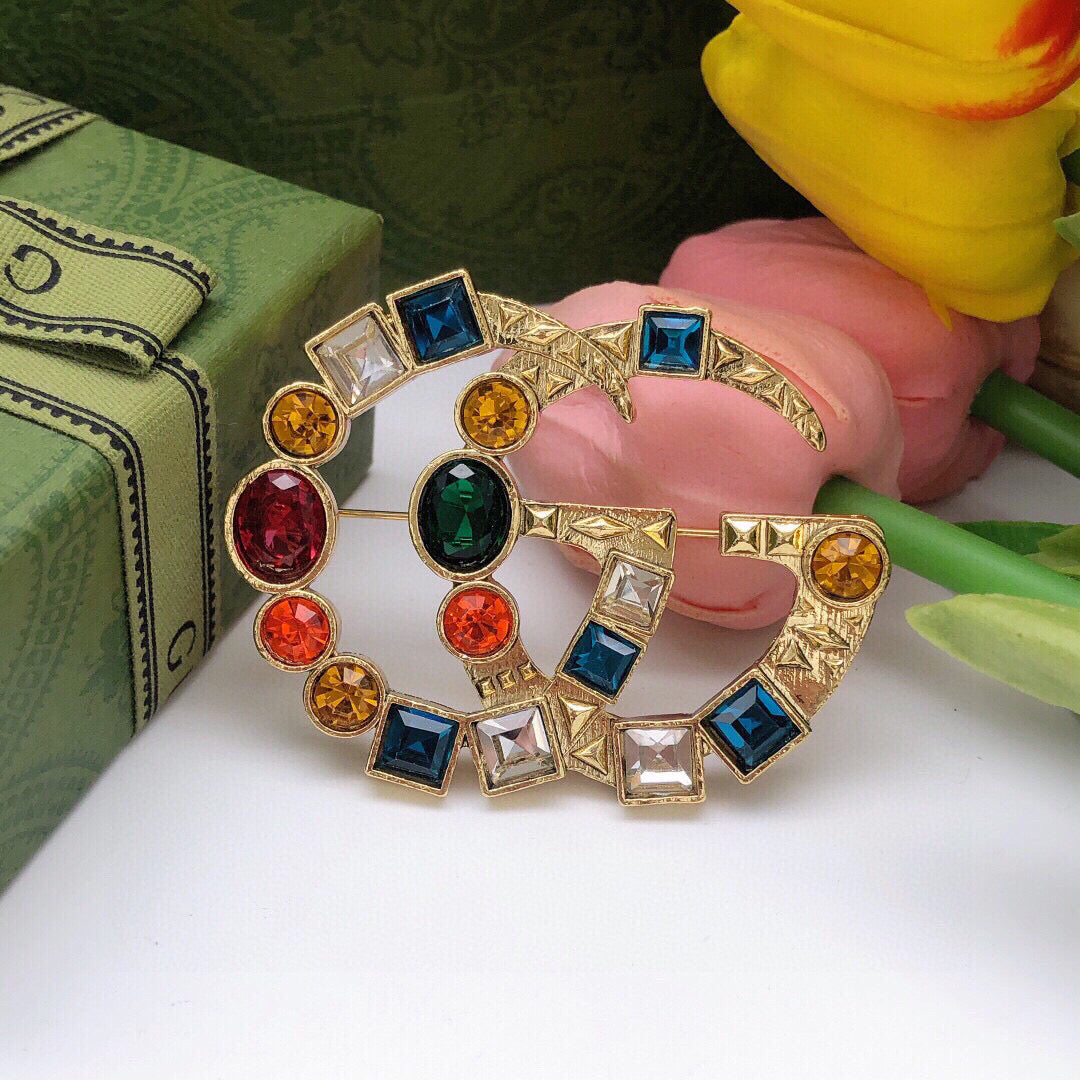 Gucci Crystal Brooch - image 5