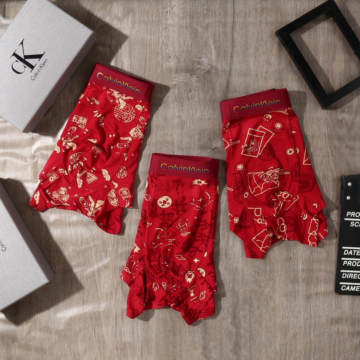 Calvin Klein Red Allover Small Motifs Boxer Briefs, image 6