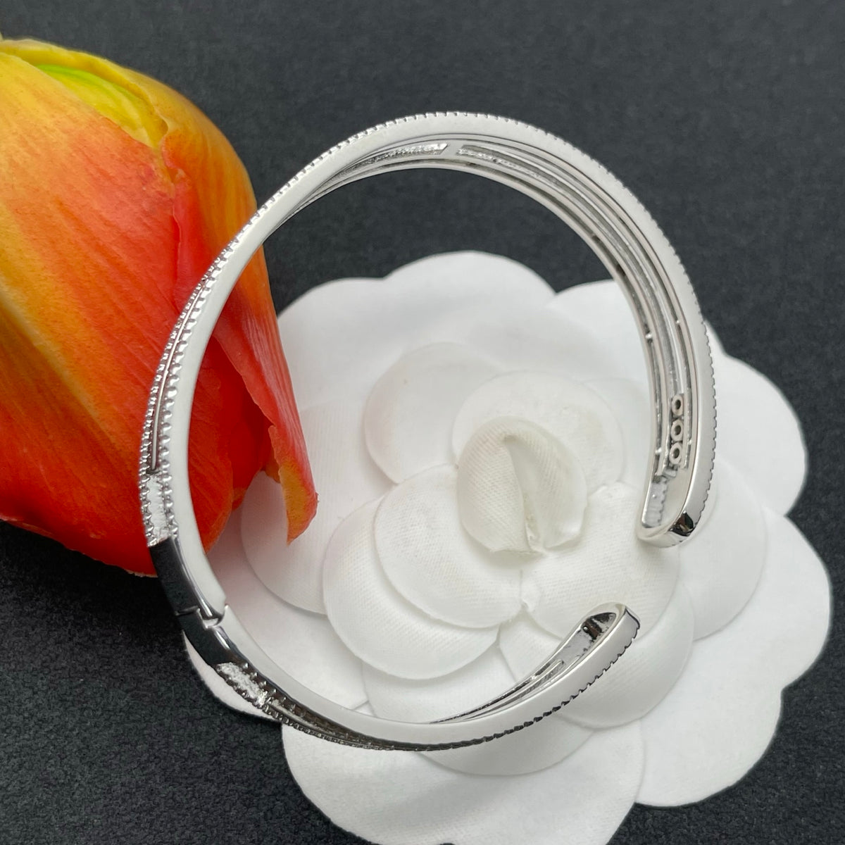 Messika Pavé Open Bar bracelet in Silver Tone, detail view 13