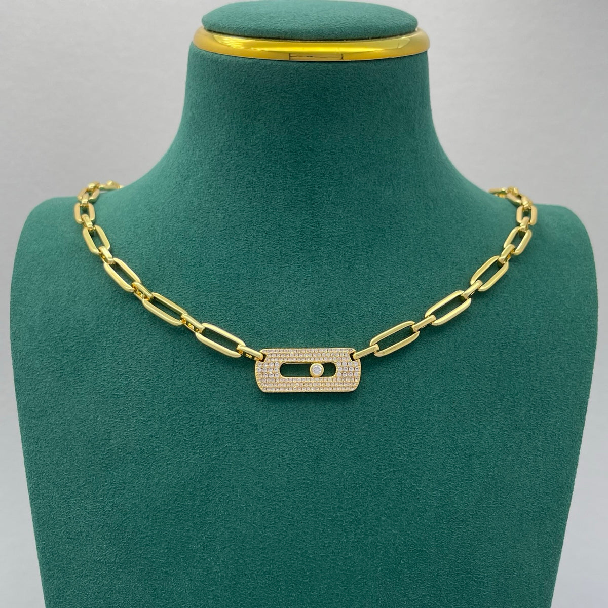 Messika Oversized Link Bar necklace in Gold Tone, main view