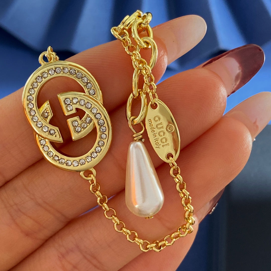 Gucci Double G Pearl Crystal Gold-Tone Jewelry Set – Style 03 - image 6
