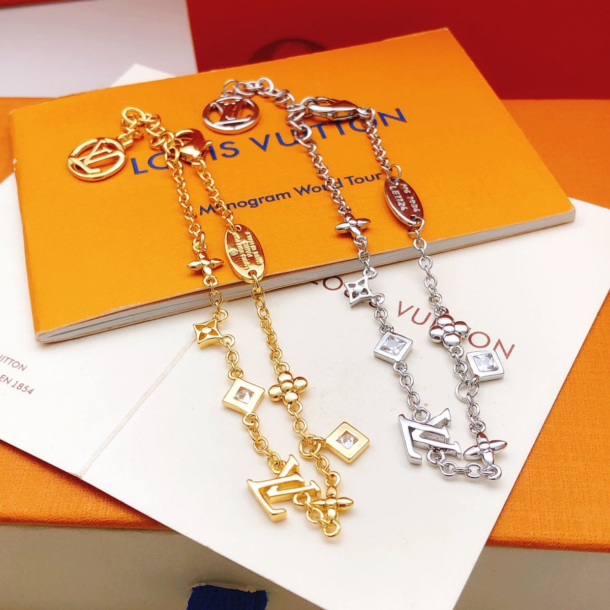 Louis Vuitton Crystal Silver-Tone Bracelet – Style 06 - image 6