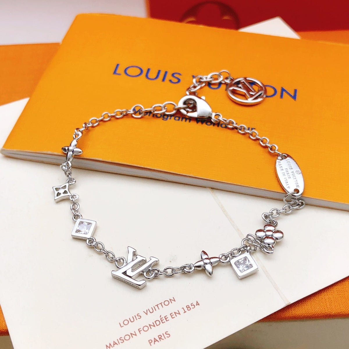 Louis Vuitton Crystal Silver-Tone Bracelet – Style 06 - image 1