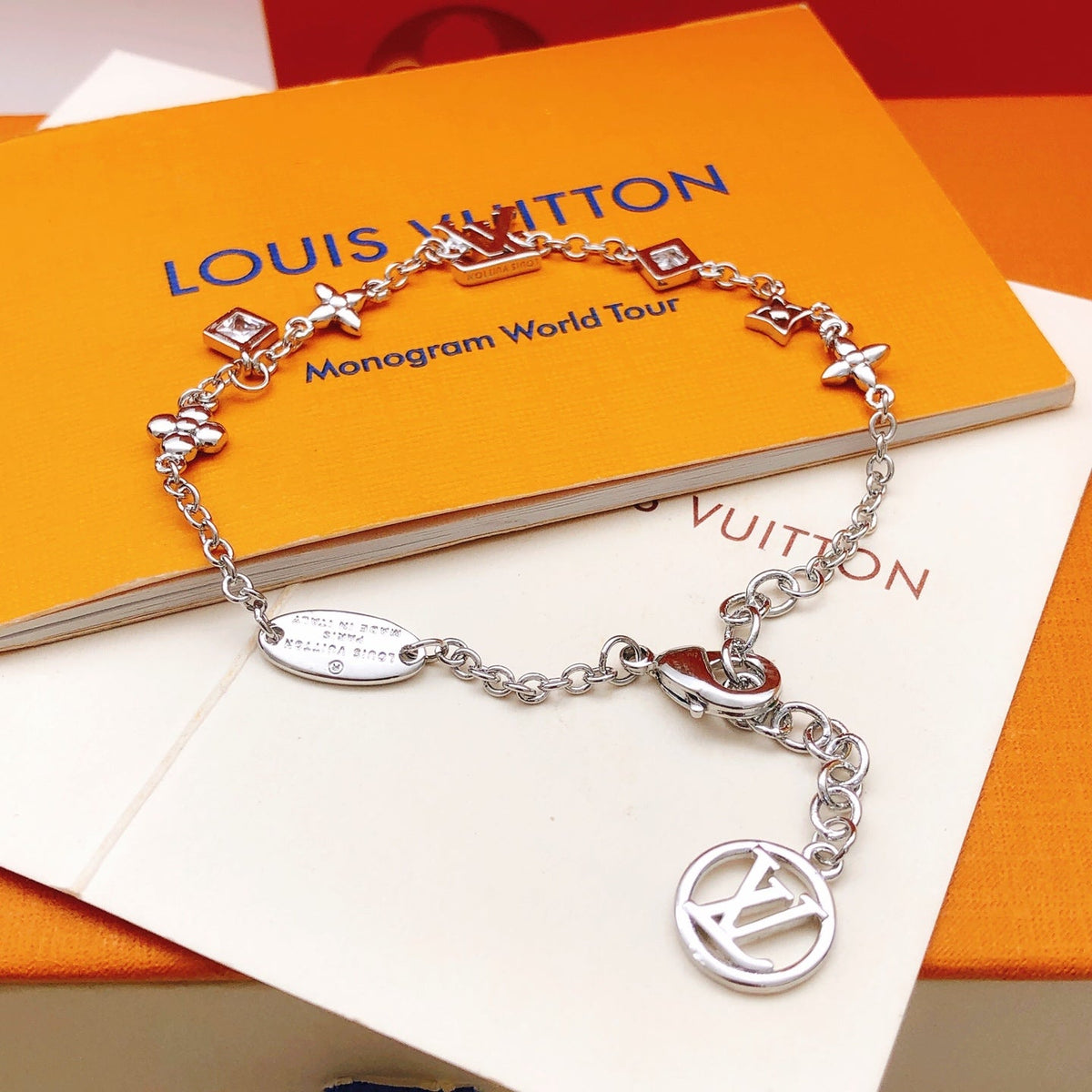 Louis Vuitton Crystal Silver-Tone Bracelet – Style 06 - image 4
