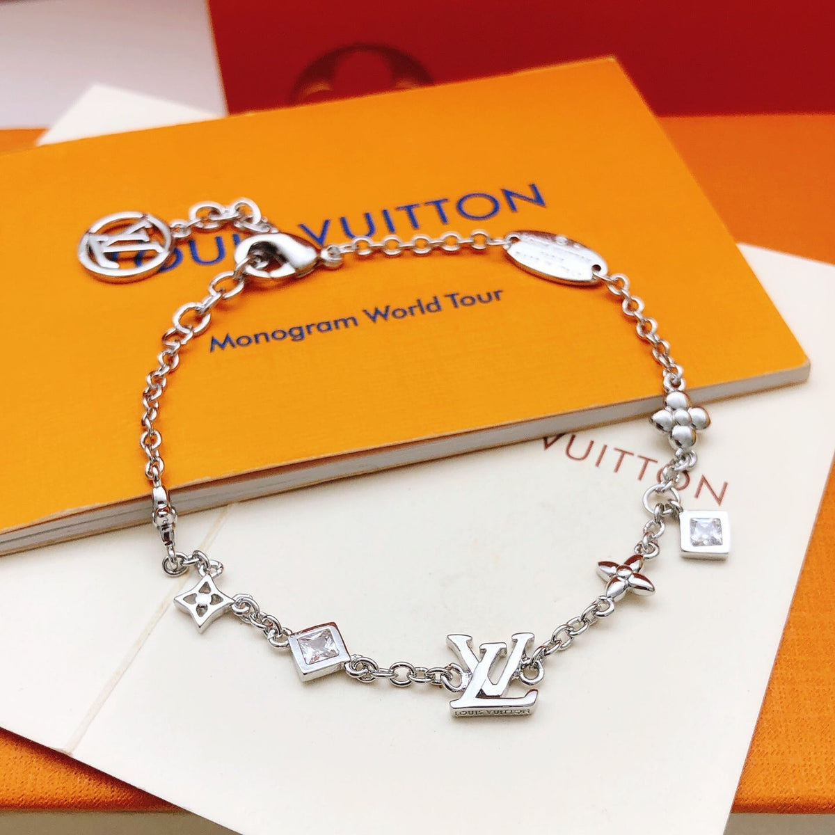 Louis Vuitton Crystal Silver-Tone Bracelet – Style 06 - image 2