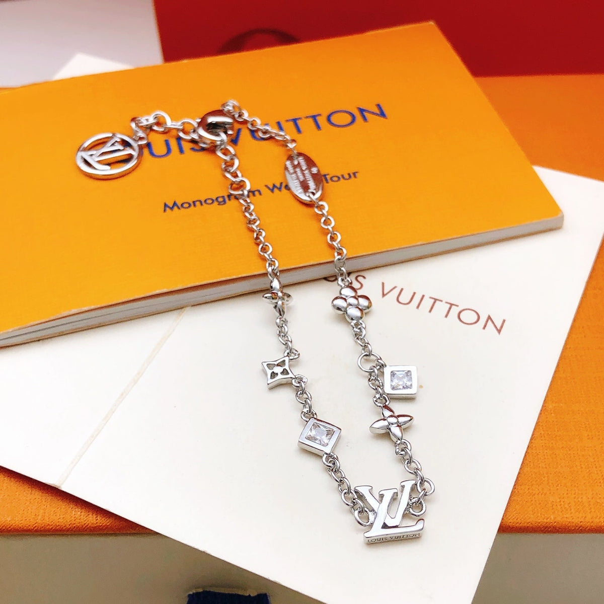 Louis Vuitton Crystal Silver-Tone Bracelet – Style 06 - image 3