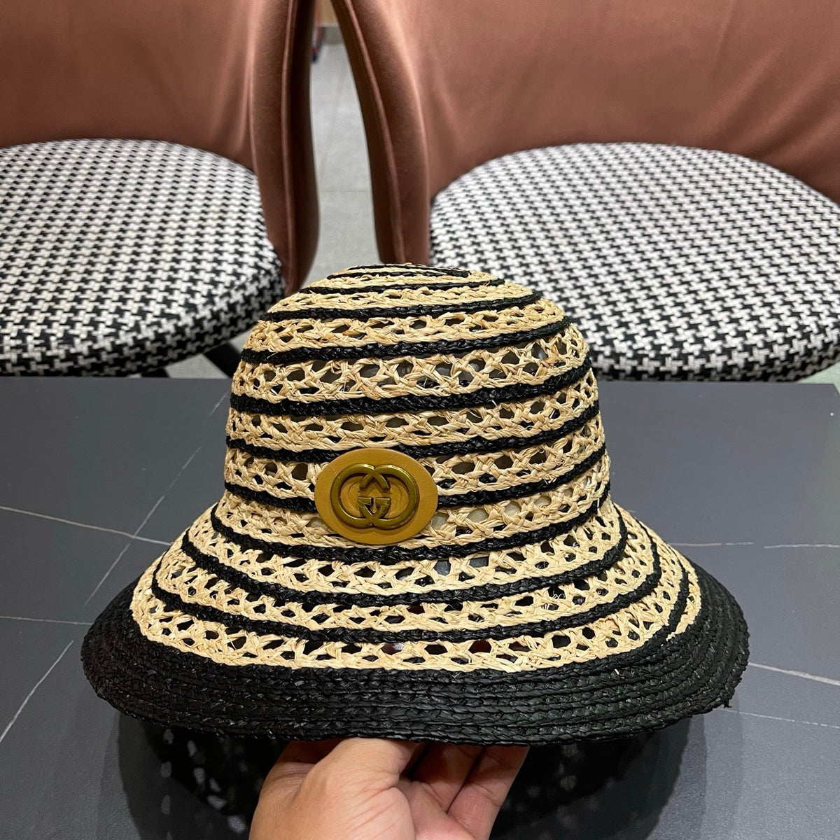 Gucci Woven Open Knit Bucket Hat - image 9