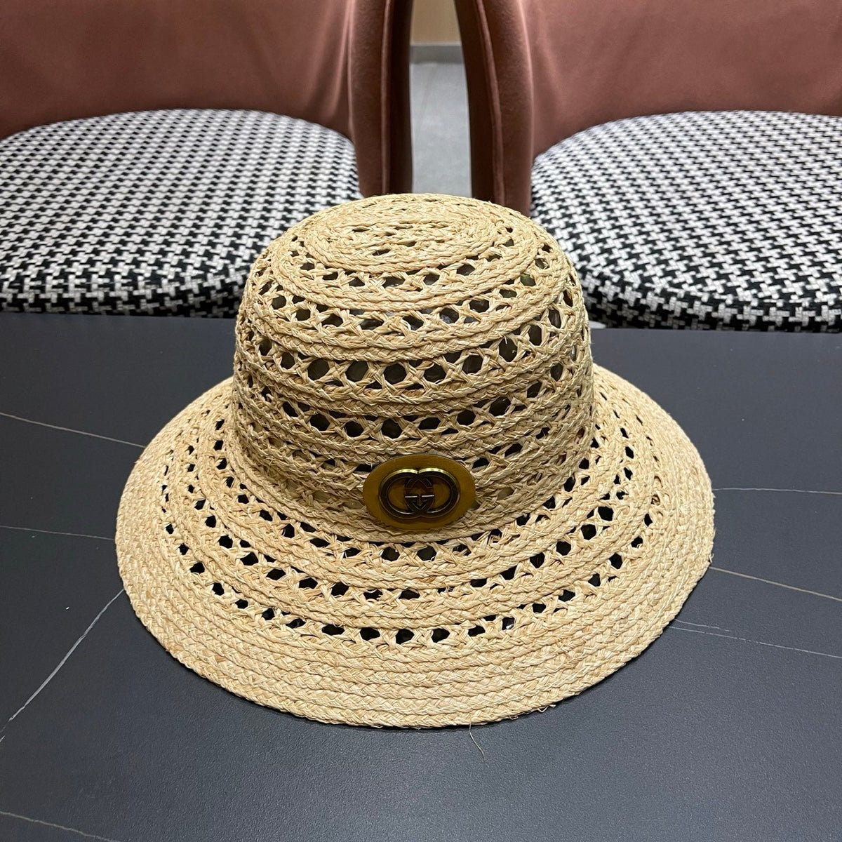 Gucci Woven Open Knit Bucket Hat - image 3