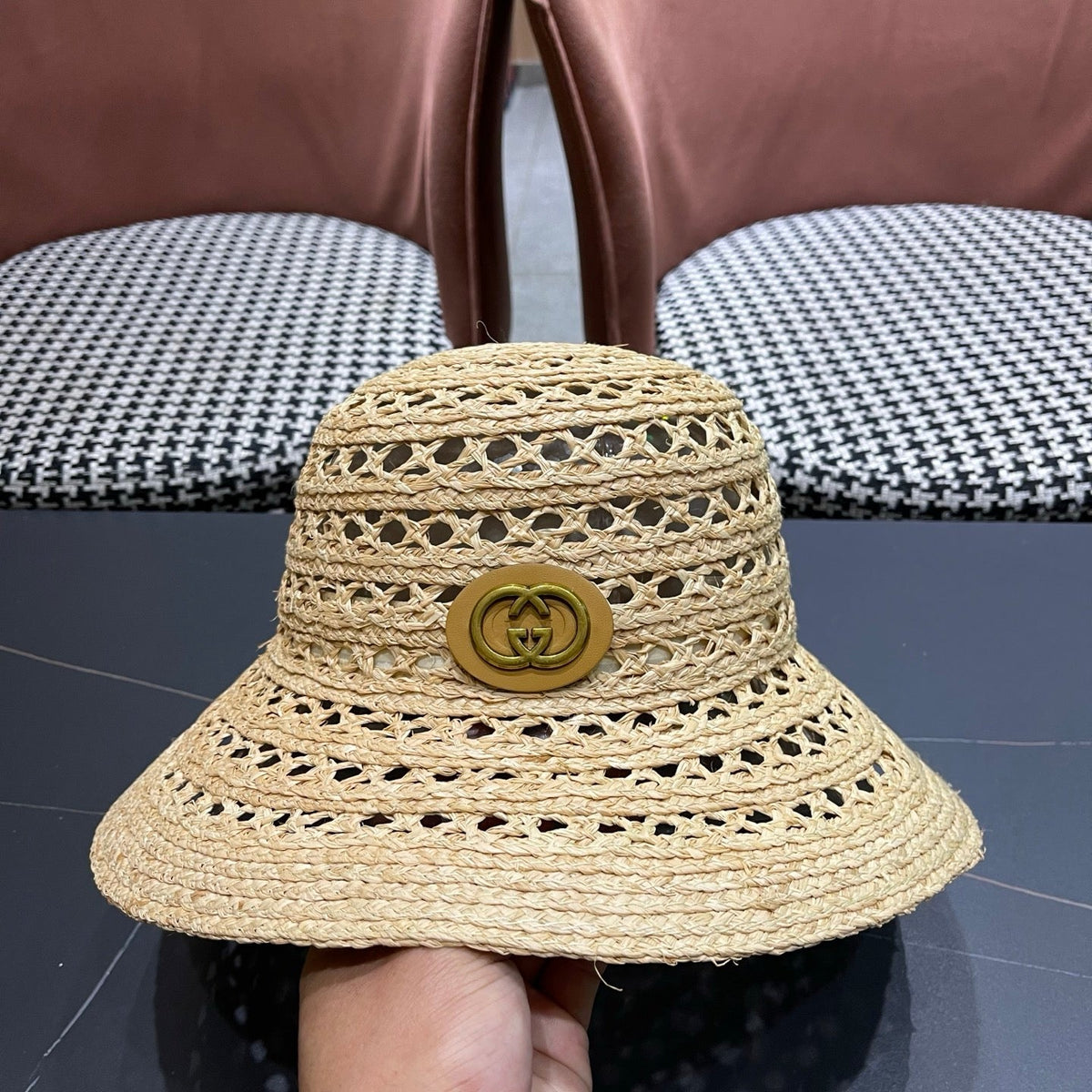Gucci Woven Open Knit Bucket Hat - image 9