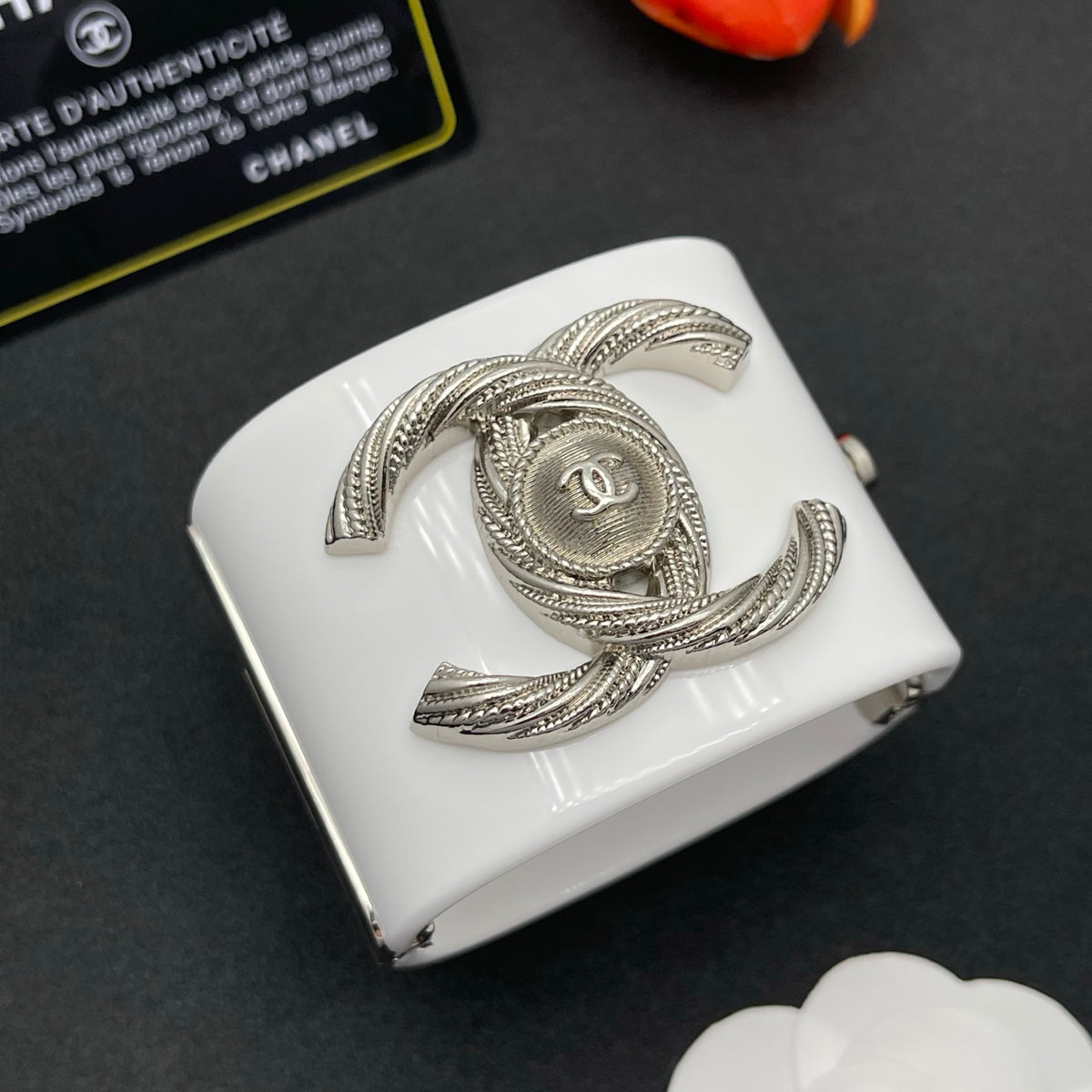 Chanel style acrylic resin bracelets - product photo 2