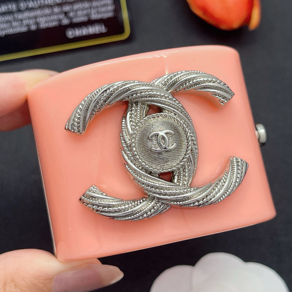 Chanel style acrylic resin bracelets - product photo 1