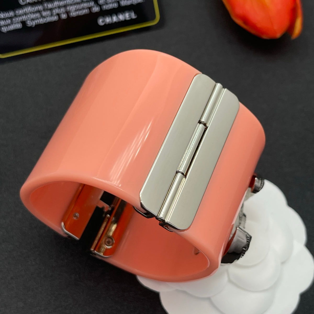 Chanel style acrylic resin bracelets - product photo 5