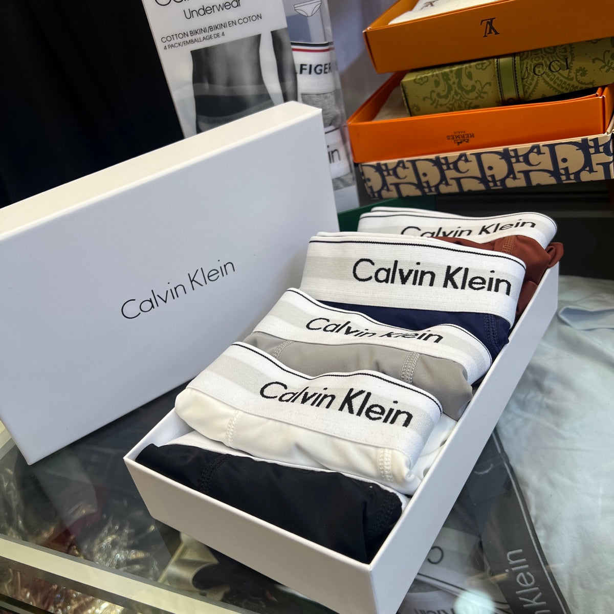 Calvin Klein Grey Broad White Waist Long-Leg Boxer Briefs, image 9