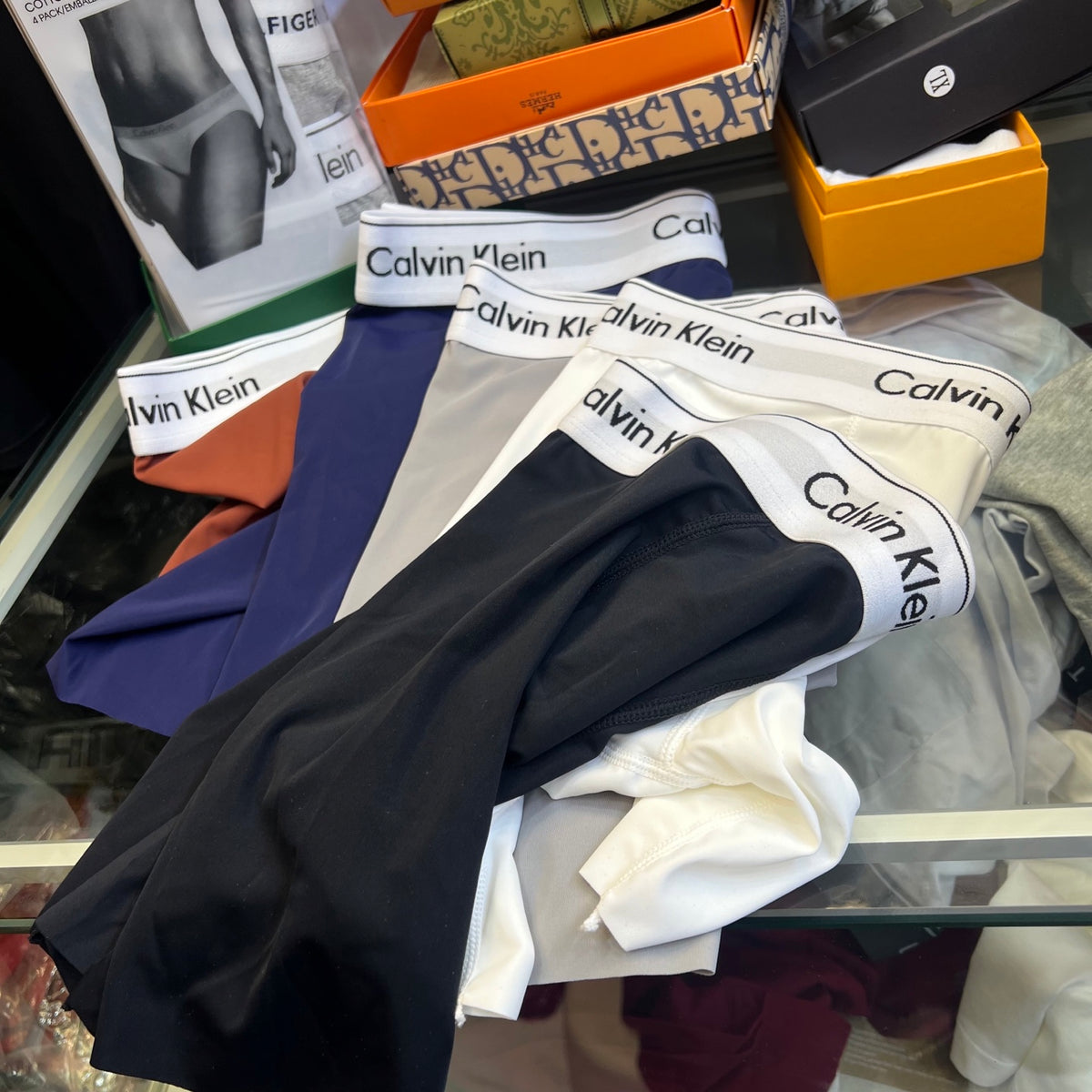 Calvin Klein Grey Broad White Waist Long-Leg Boxer Briefs, image 7