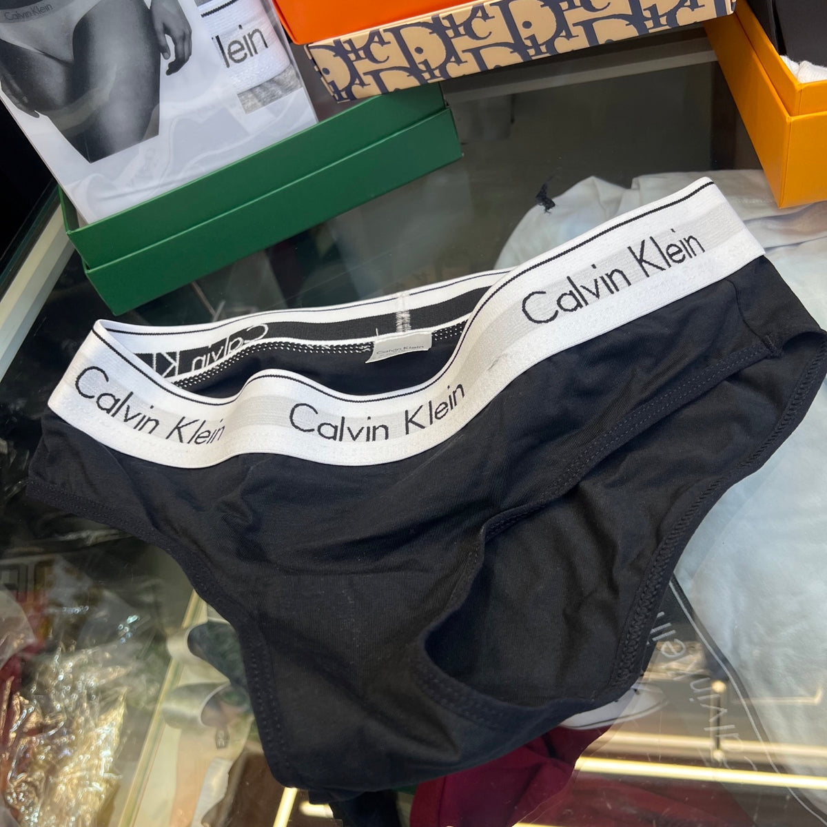 Calvin Klein Black Broad White Waistband Women's Briefs, image 1