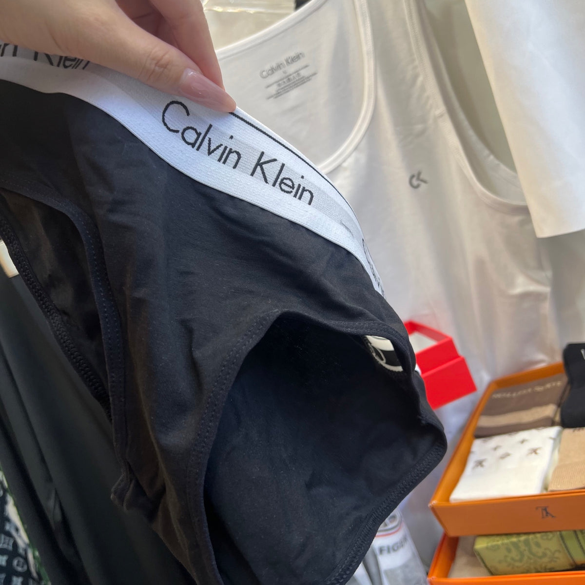 Calvin Klein Black Broad White Waistband Women's Briefs, image 8