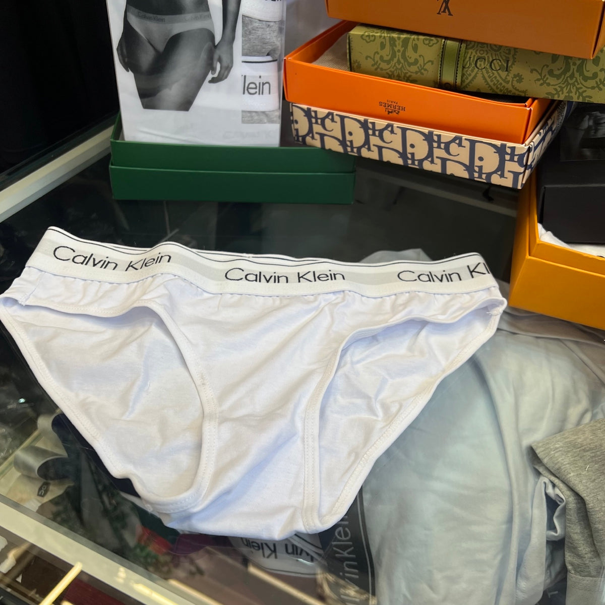 Calvin Klein Black Broad White Waistband Women's Briefs, image 2