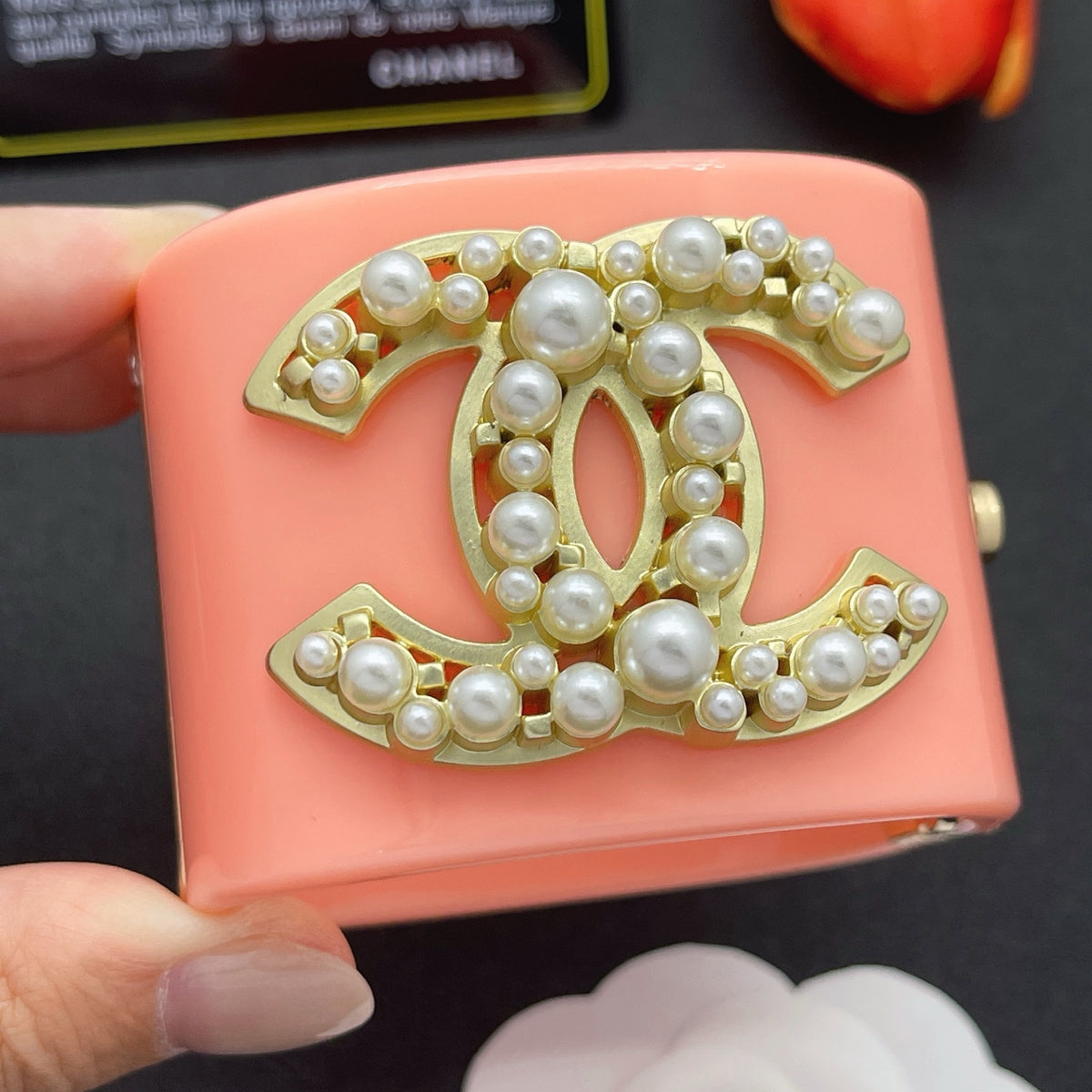 Chanel style acrylic resin bracelets - product photo 1
