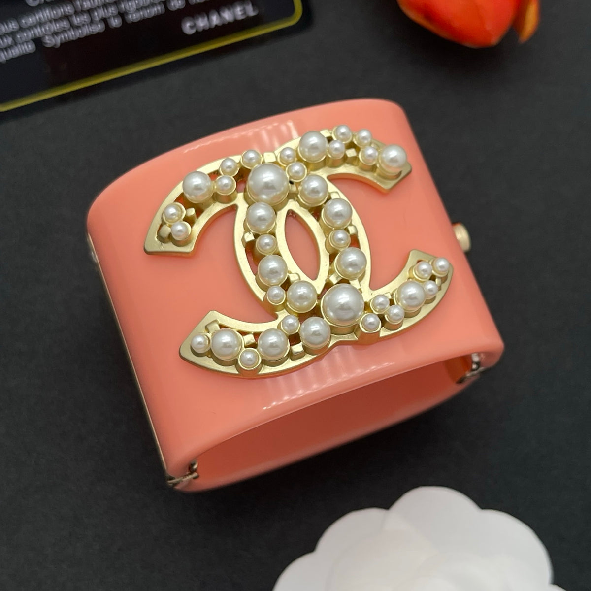 Chanel style acrylic resin bracelets - product photo 2