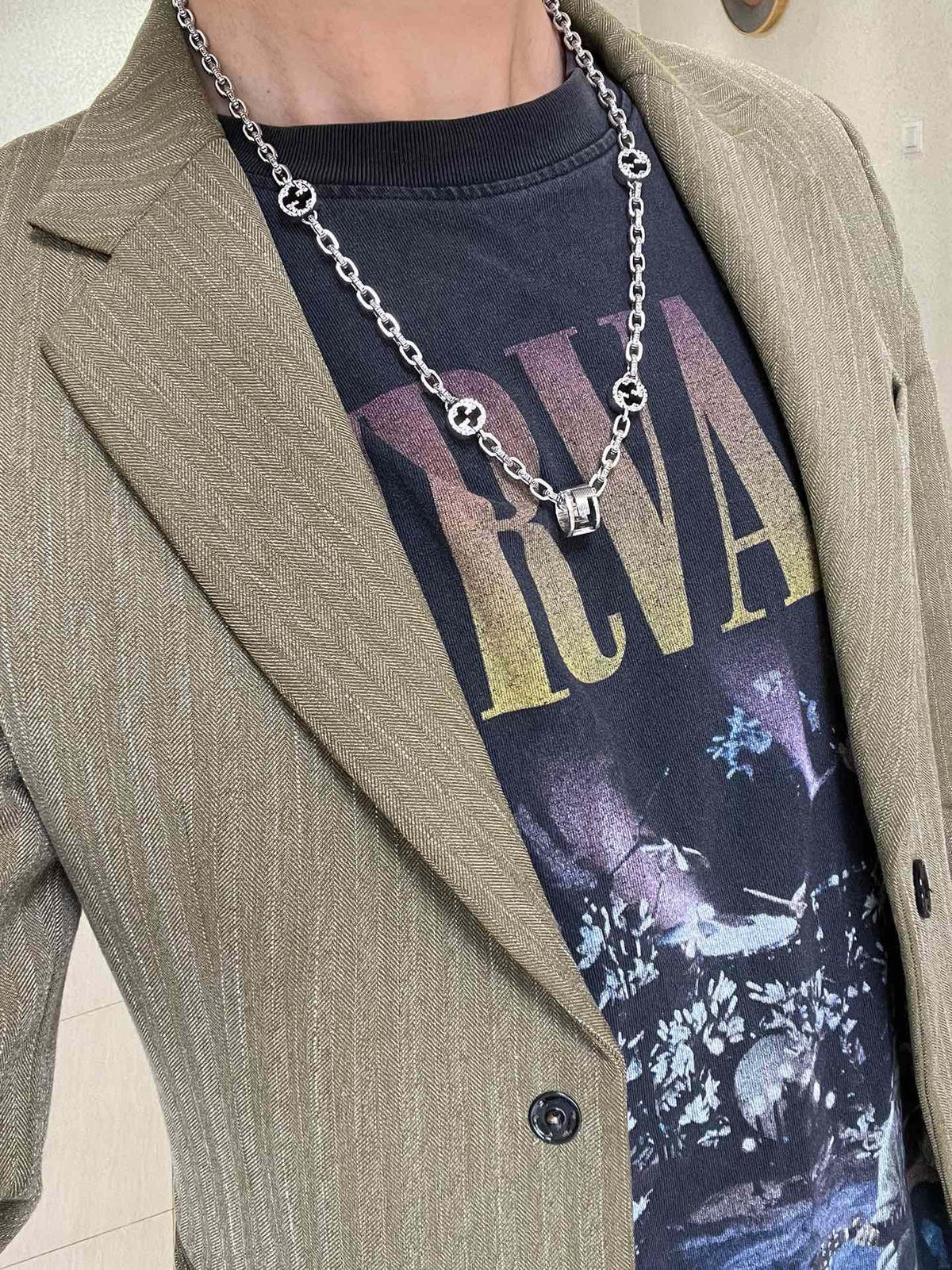 Gucci Anger Forest Chain Distressed Necklace – Style 59 - image 9