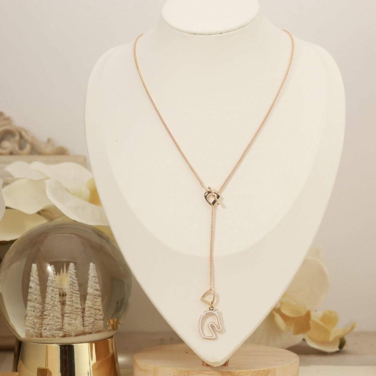 Hermès Horse Head Rose Gold-Tone Gold-Tone Necklace - image 5
