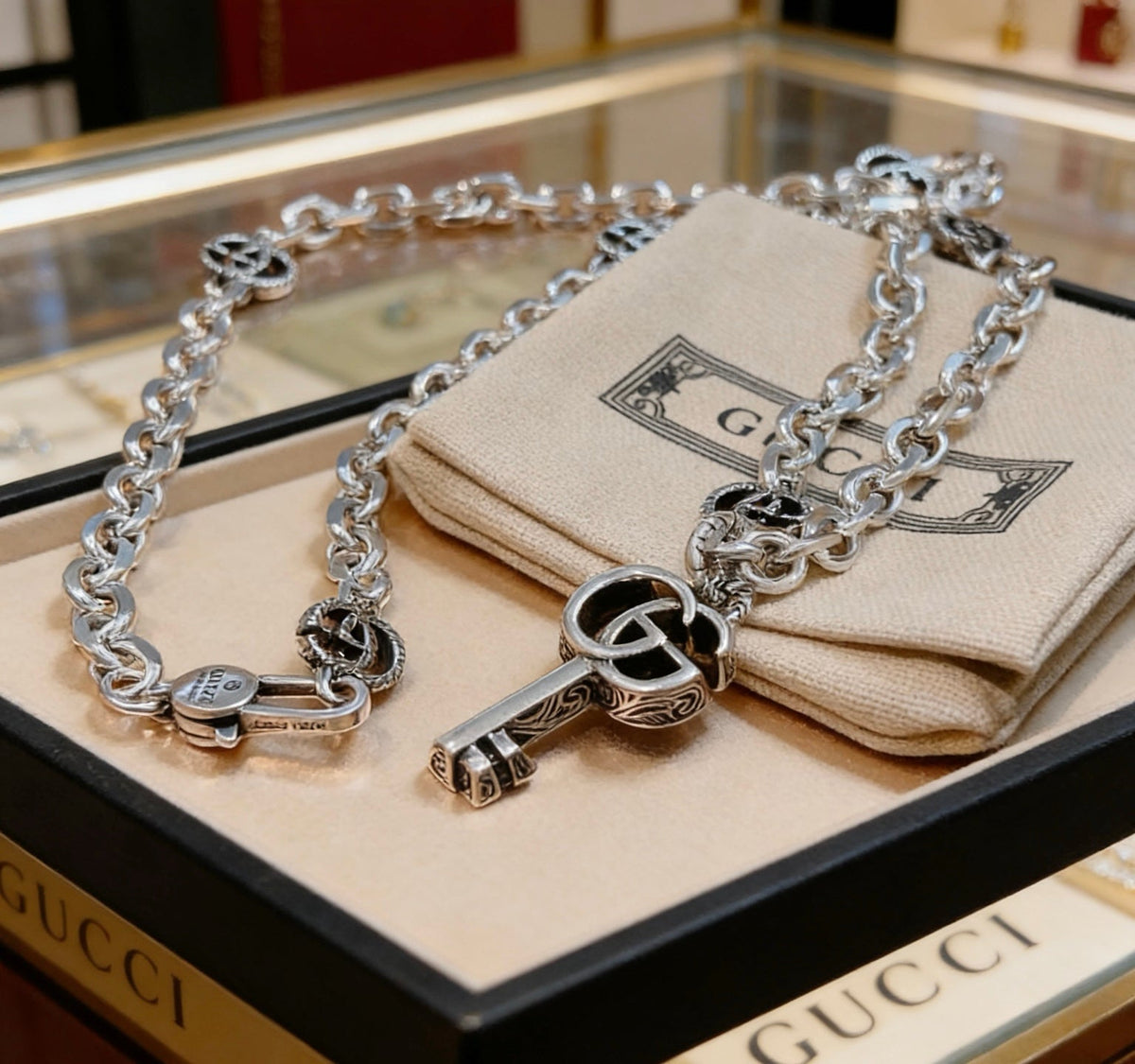 Gucci Anger Forest Chain Distressed Necklace – Style 45 - image 2