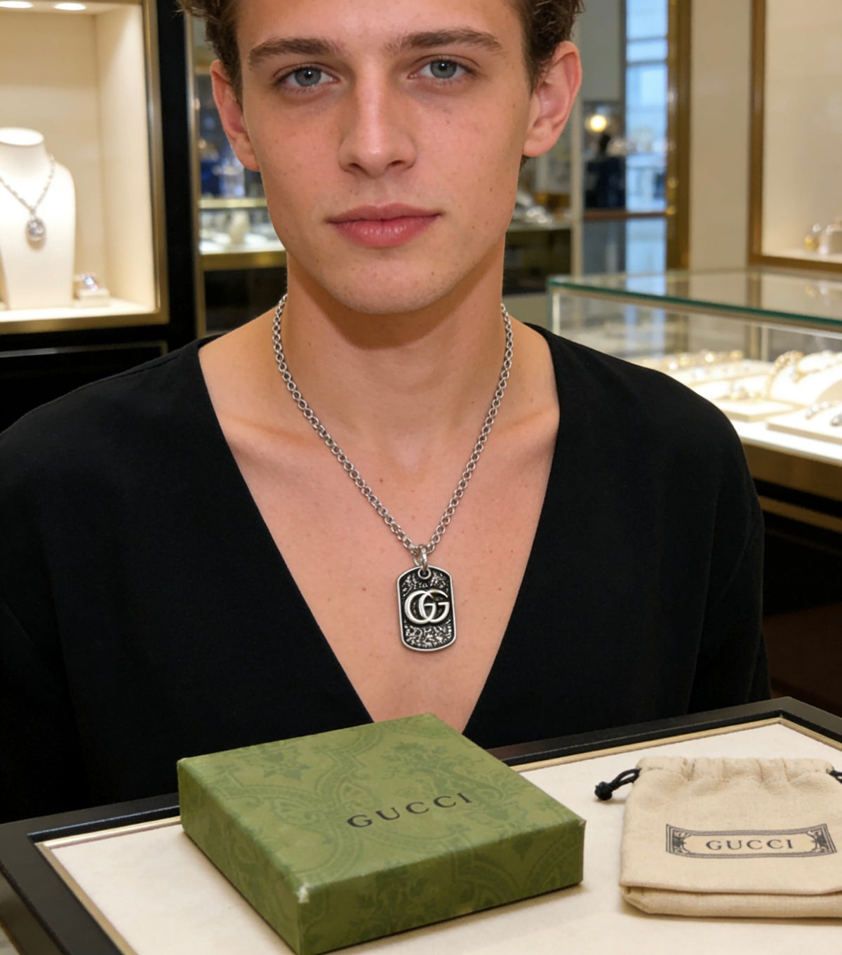 Gucci Anger Forest Chain Distressed Vintage Silver-Tone Necklace – Style 13 - image 8