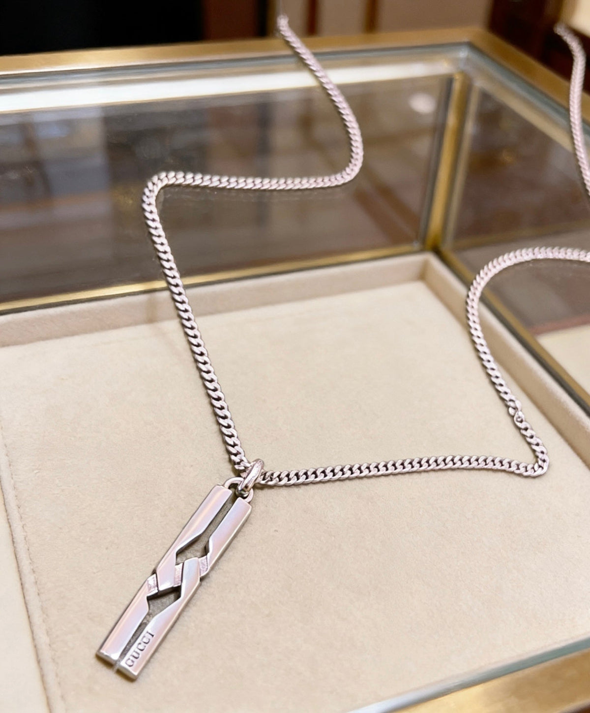 Gucci Anger Forest Chain Distressed Vintage Silver-Tone Necklace – Style 11 - image 9