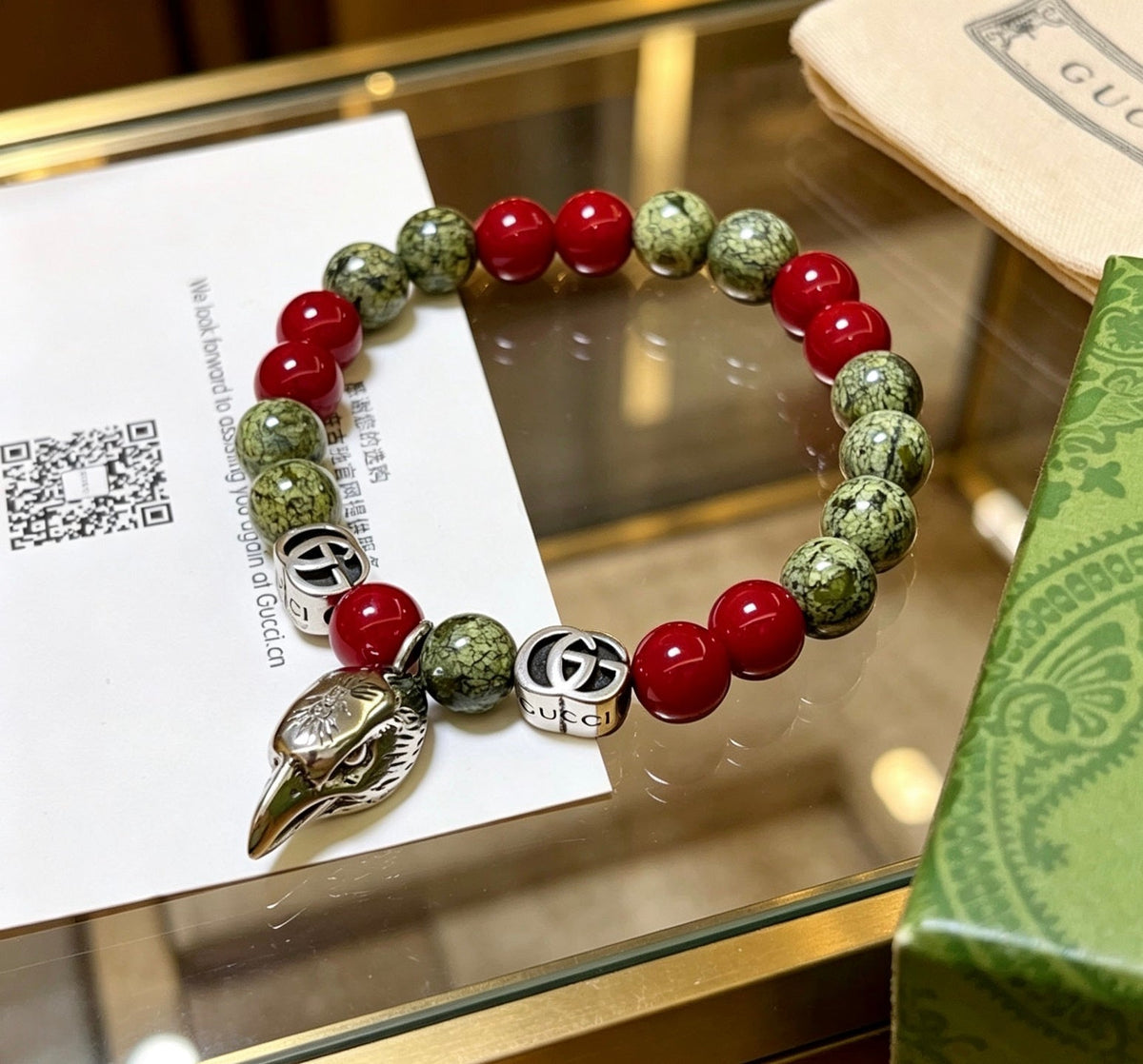 Gucci Anger Forest Crystal Distressed Unisex Bracelet – Style 08 - image 4