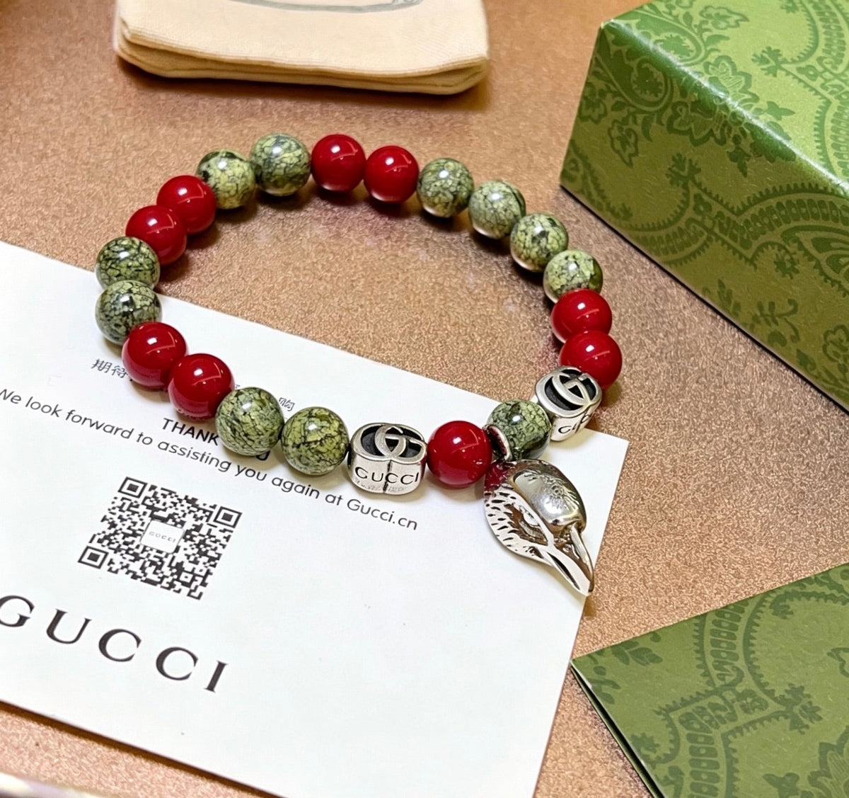Gucci Anger Forest Crystal Distressed Unisex Bracelet – Style 08 - image 2