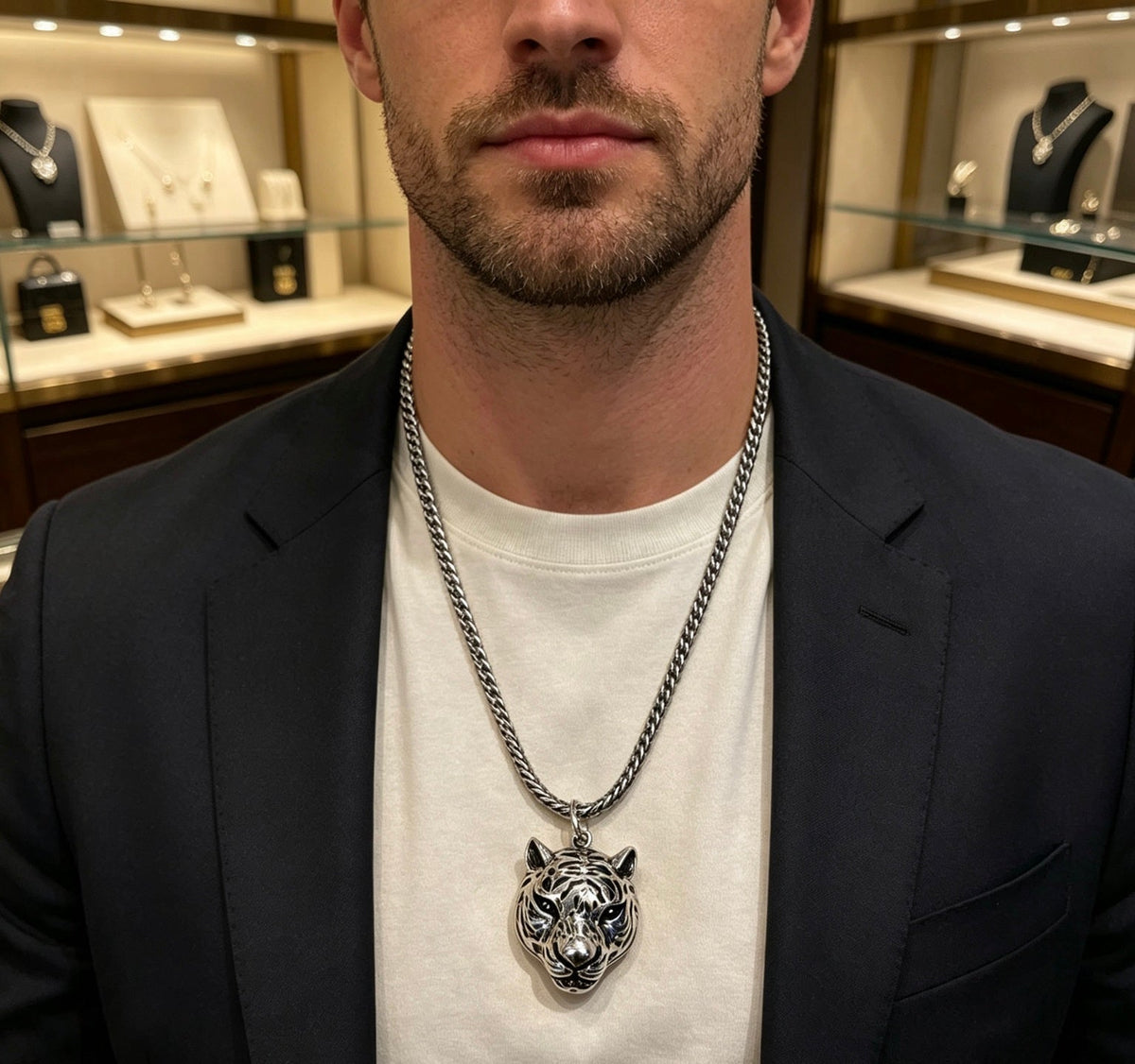 Gucci Anger Forest Chain Distressed Vintage Silver-Tone Necklace – Style 24 - image 3