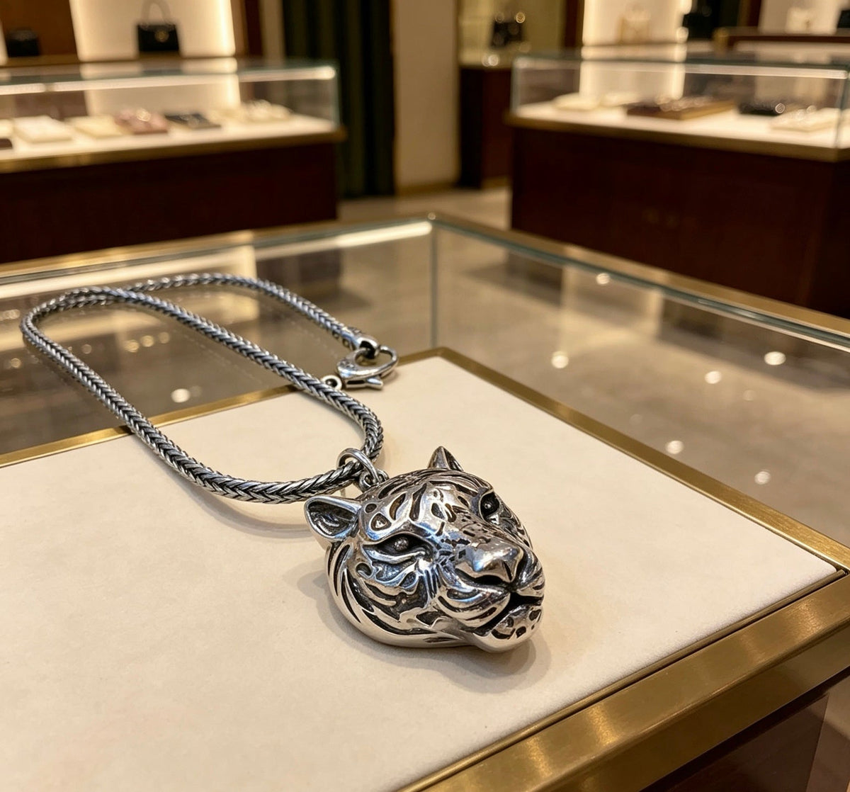 Gucci Anger Forest Chain Distressed Vintage Silver-Tone Necklace – Style 24 - image 2