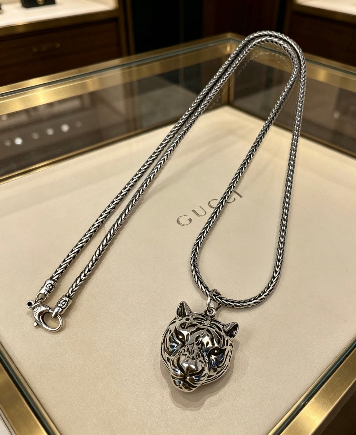 Gucci Anger Forest Chain Distressed Vintage Silver-Tone Necklace – Style 24 - image 8
