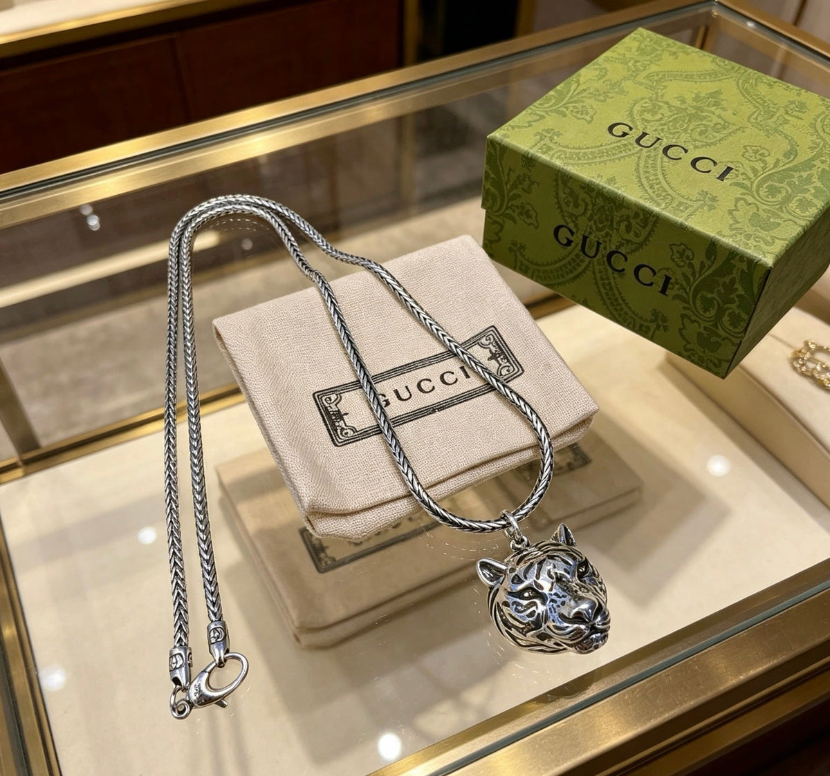 Gucci Anger Forest Chain Distressed Vintage Silver-Tone Necklace – Style 24 - image 5