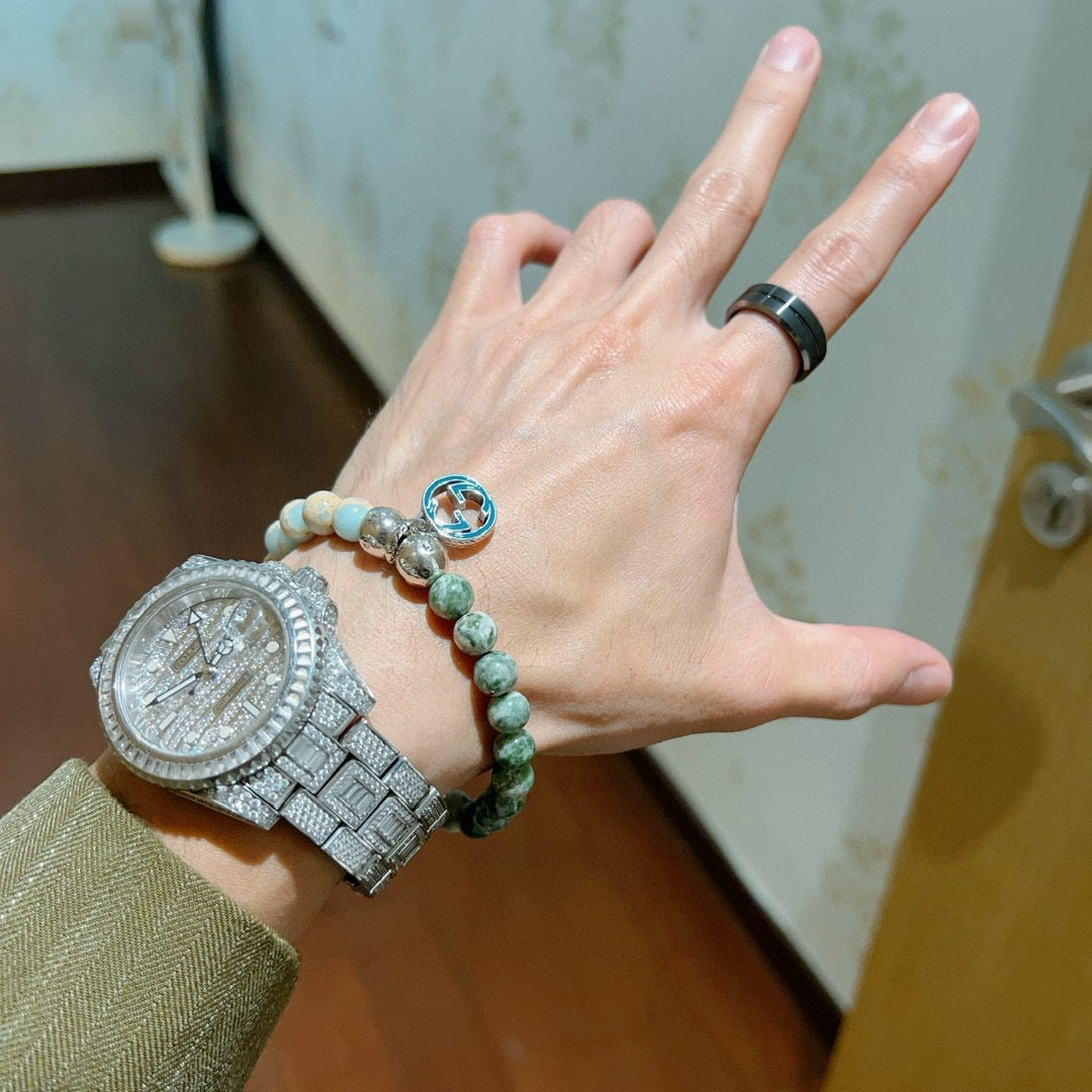 Gucci Anger Forest Serpentine Stone Crystal Distressed Bracelet - image 7