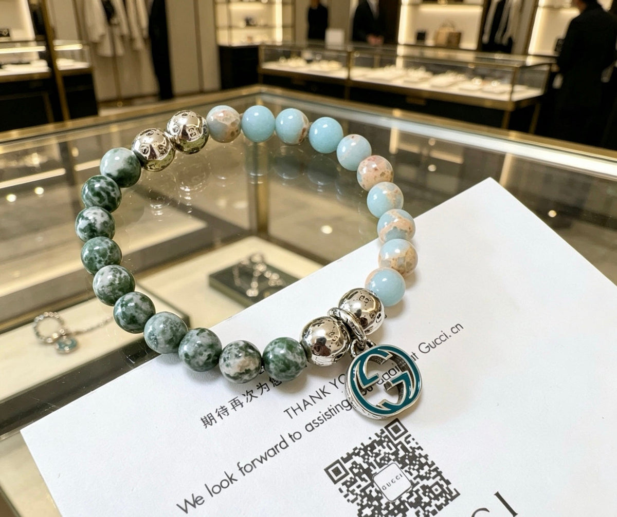 Gucci Anger Forest Serpentine Stone Crystal Distressed Bracelet - image 9