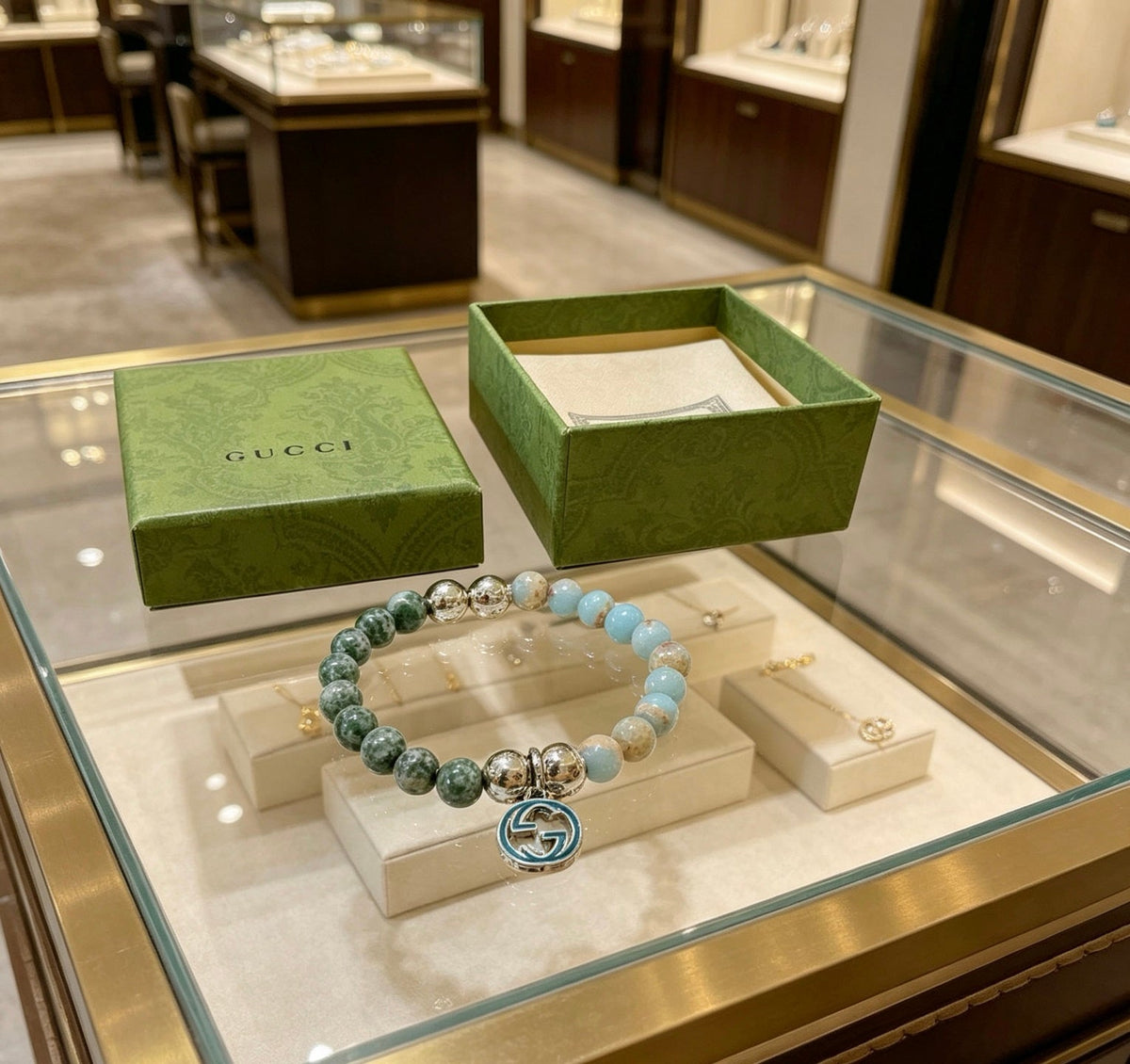 Gucci Anger Forest Serpentine Stone Crystal Distressed Bracelet - image 5