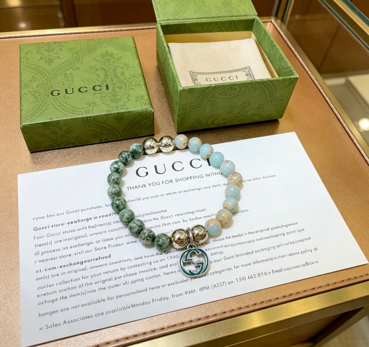 Gucci Anger Forest Serpentine Stone Crystal Distressed Bracelet - image 8
