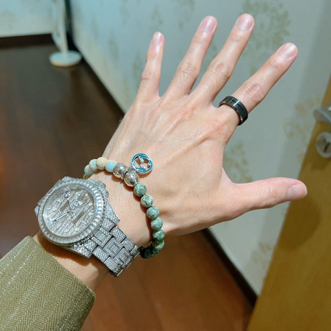 Gucci Anger Forest Serpentine Stone Crystal Distressed Bracelet - image 3