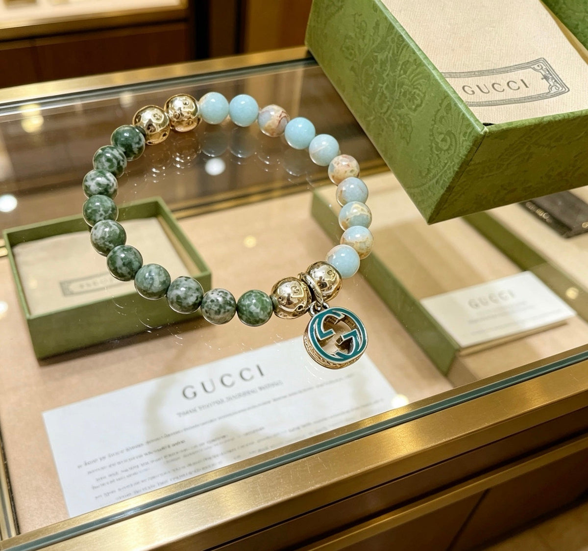 Gucci Anger Forest Serpentine Stone Crystal Distressed Bracelet - image 2